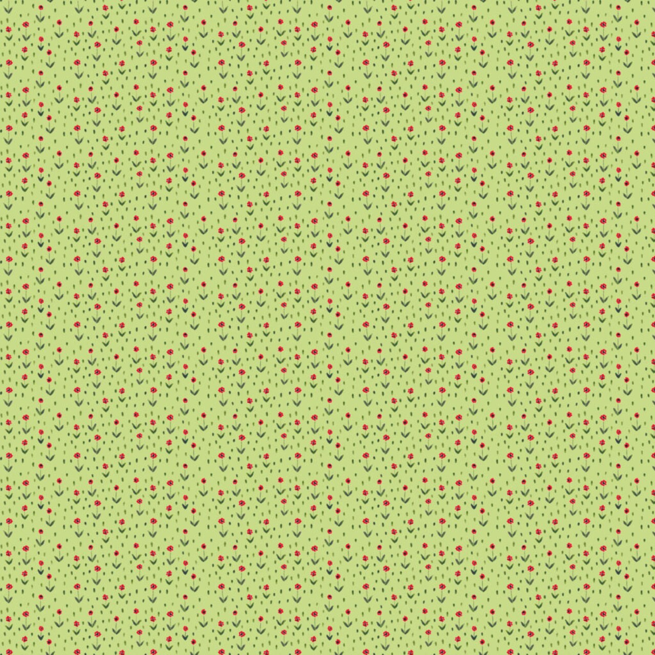 Fabric FIGO Green Floral Mini Metropolis by the Quarter Yard 91194-70